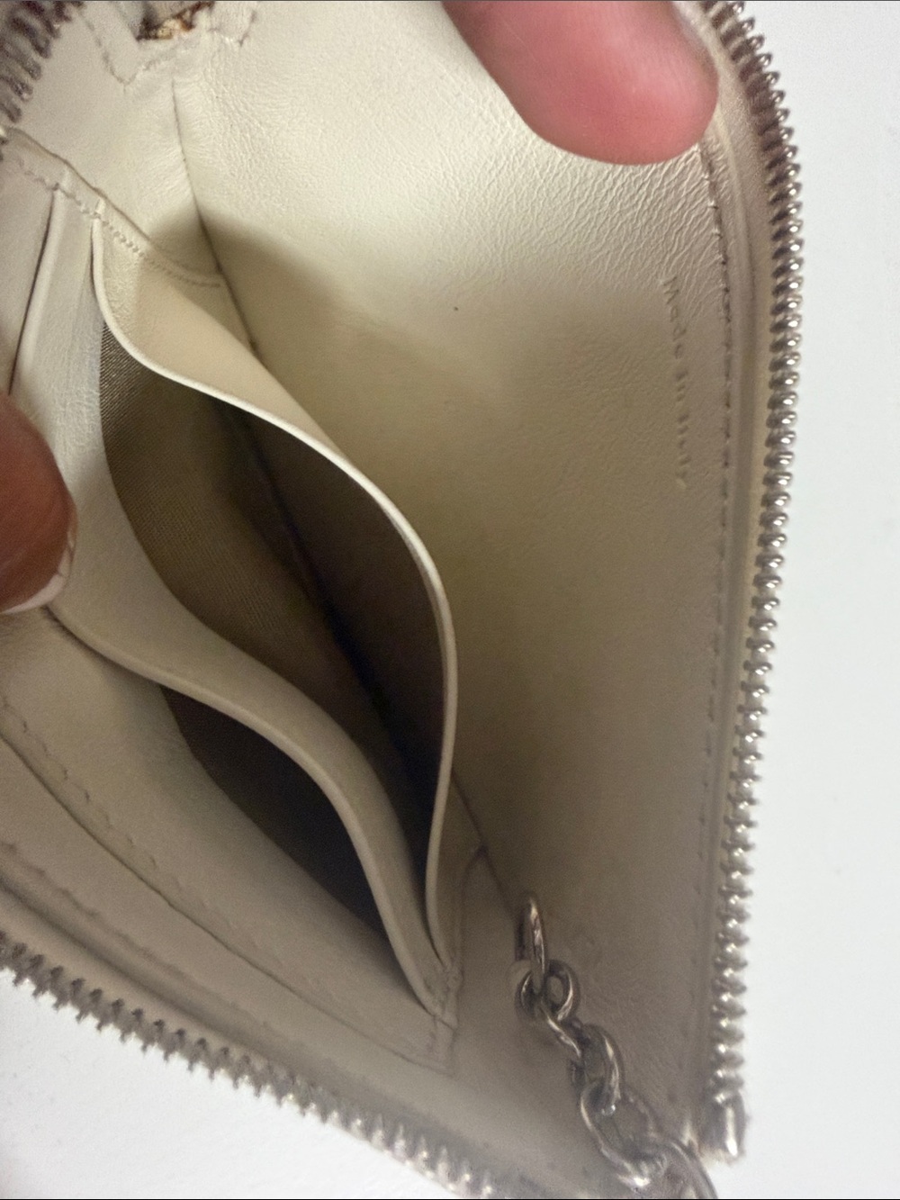 Celine Two-Tone Leather Pouch in Cream & Purple - Picture 3 of 6